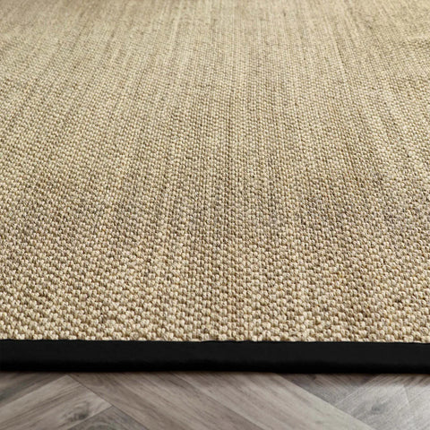 Sisal Rug Light Beige | Black Border