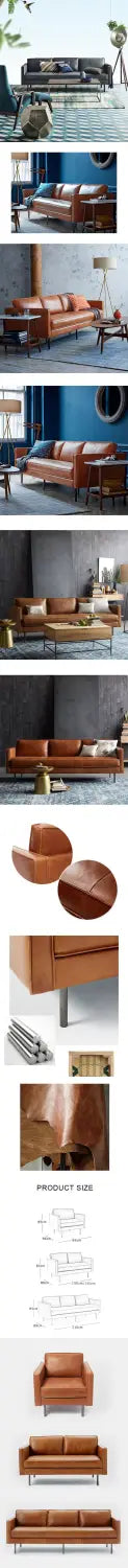 Baxter Two Seater Three Seater Sofa Real Leather