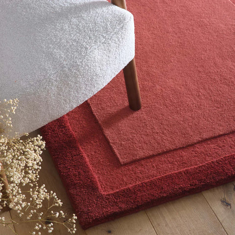 Origins Stacked Border Rug | Wine Red