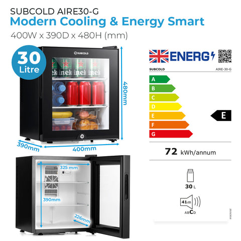 Subcold Aire30-G LED Mini Fridge