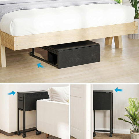 HOMCOM 63 cm Drop Leaf Writing Work Desk - Black