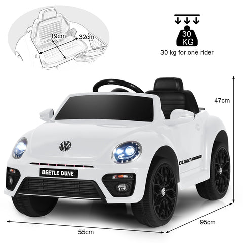12V Volkswagen Beetle Electric Kids Ride On Car with Remote Control-Pink