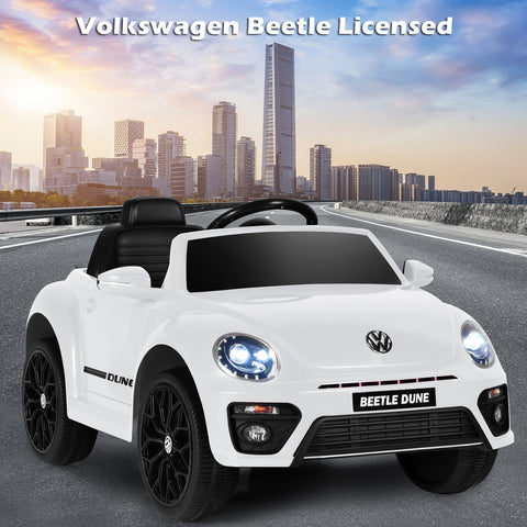 12V Volkswagen Beetle Electric Kids Ride On Car with Remote Control-Pink