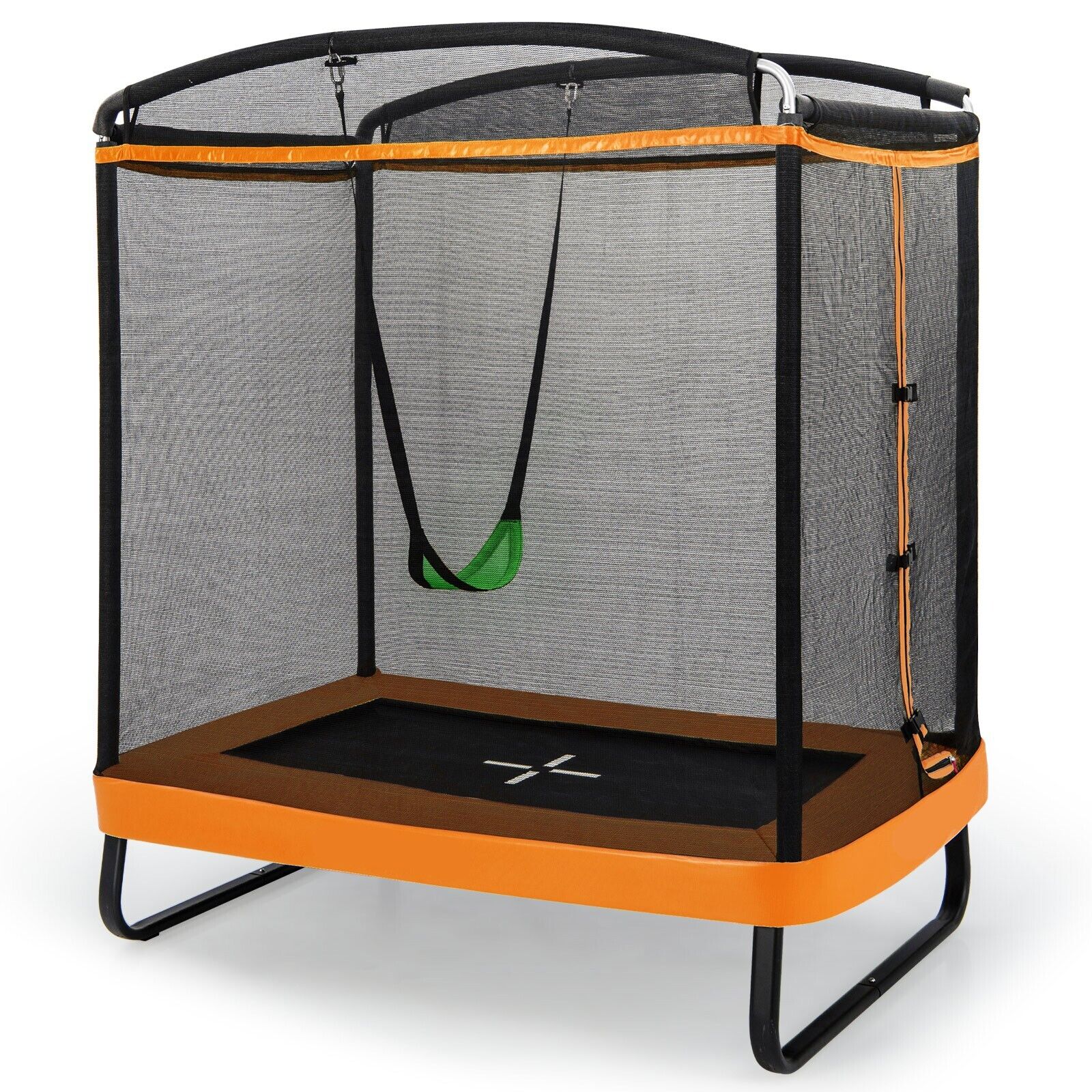 6 Feet Kids Trampoline with Swing and Enclosure Safety Net-Blue