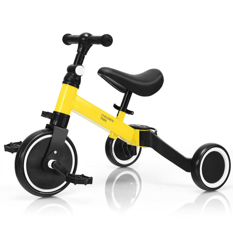 Convertible Balance Bike Kids Trike with Detachable Pedal for 1-4 Years Old Kids-Blue