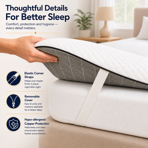 Brightr® Titan Deluxe Mattress Topper | Extra Firm & Firm| 8 cm Reversible | Designed for Soft & Sagging Mattresses