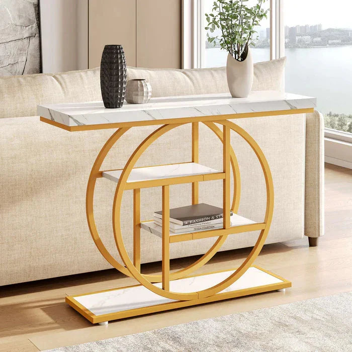 105cm Industrial 4-Tier Sofa Table - 105 cm Console Table