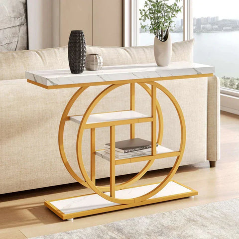 105cm Industrial 4-Tier Sofa Table - 105 cm Console Table