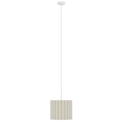 HOMCOM Linen Pendant Light, Modern Wave Ceiling Light Shade, E27 Lampshade for Living Room, Bedroom, Kitchen, Hallway, White
