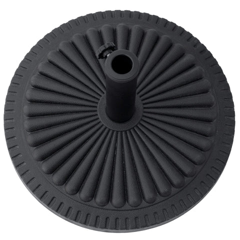 Outsunny 14kg Round Cement Parasol Base Umbrella Weight Stand Holder Fits Φ35mm,Φ38mm,Φ48mm Pole for Patio Outdoor Garden - Black