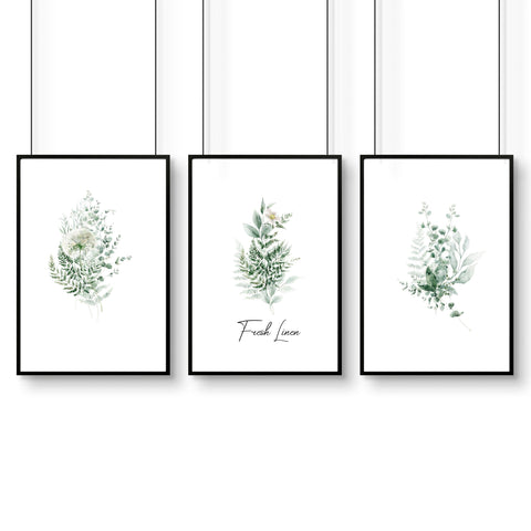 Modern Laundry Room Ideas | Set of 3 wall art prints