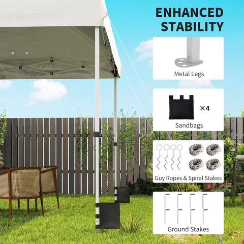Outsunny 3 x 3 m Pop Up Gazebo with Wheels, UPF50+ One-Touch Outdoor Garden Party Tent Marquee Wedding Awning Canopy, White