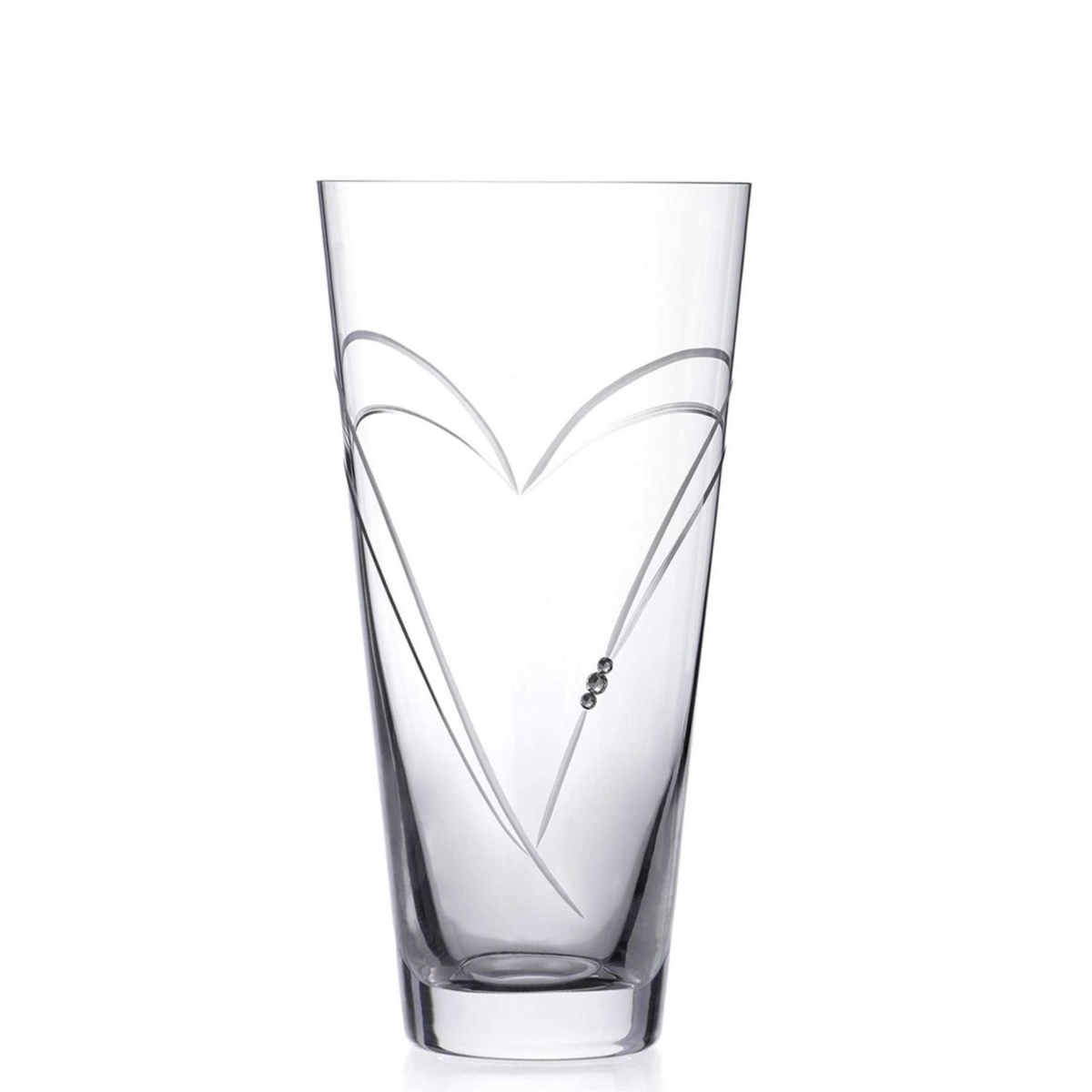 Diamante Vase with Heart-Shaped Cutting - 30cm