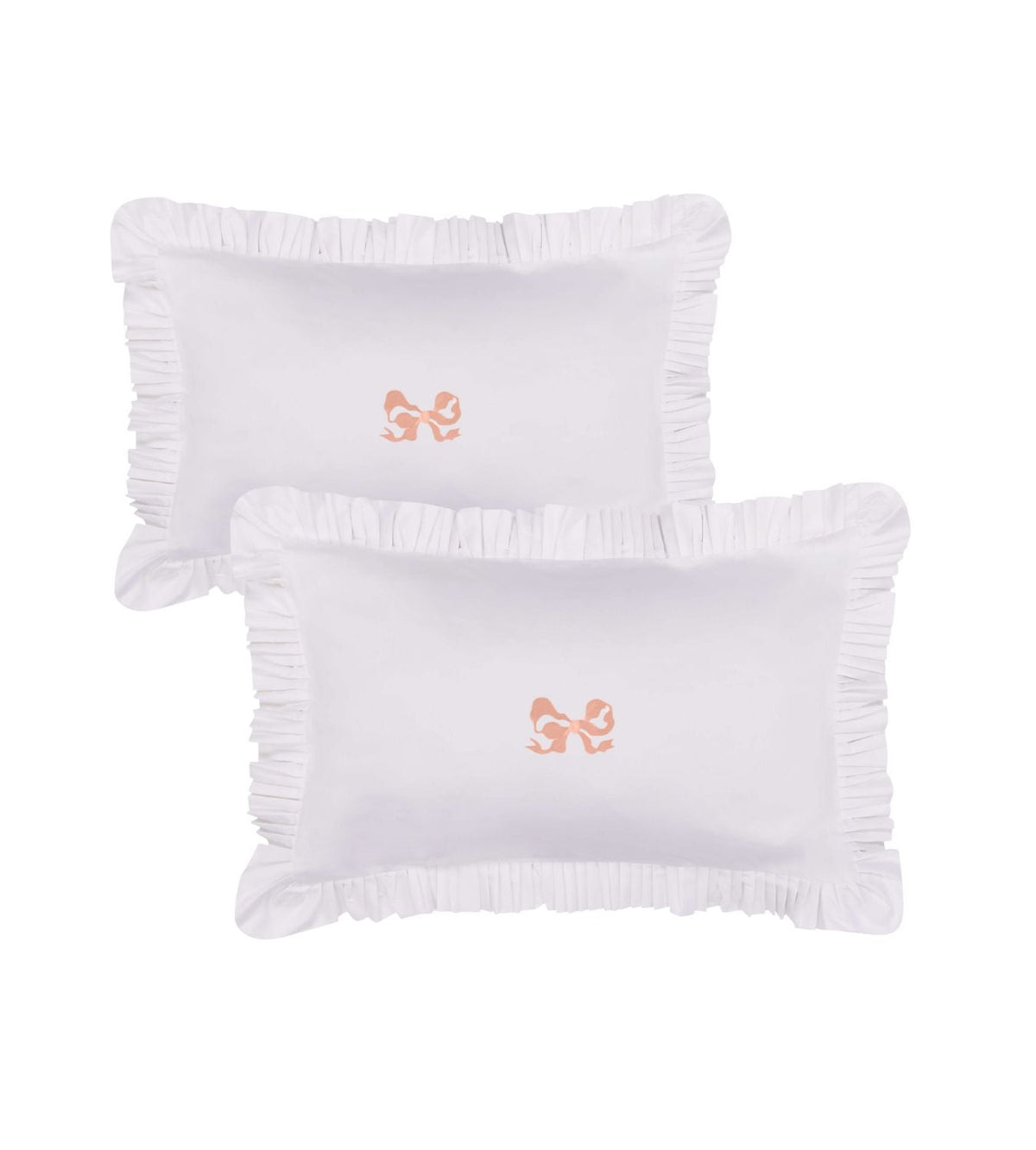 Arabella Bow Ruffle frill Pillow Case Pair