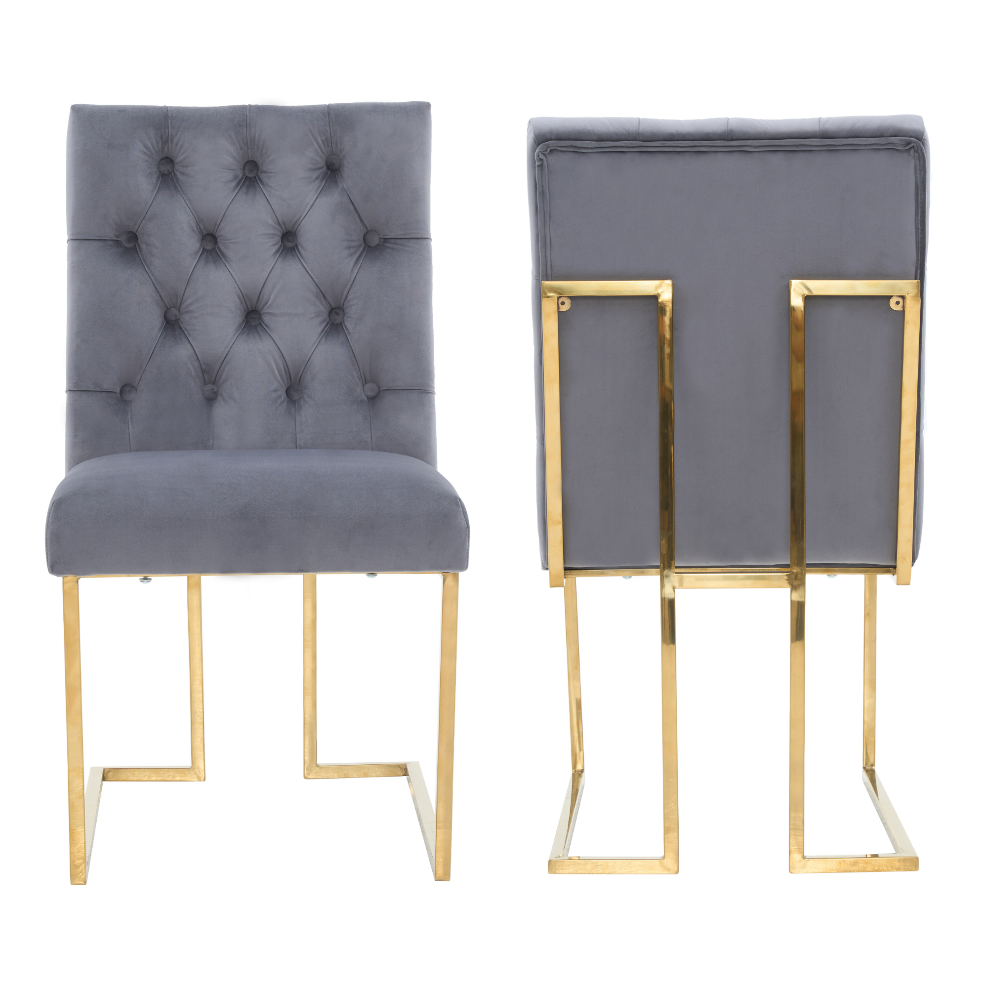 Siena Tufted Velvet Dining Chair – Gold Frame, Modern Luxury Accent