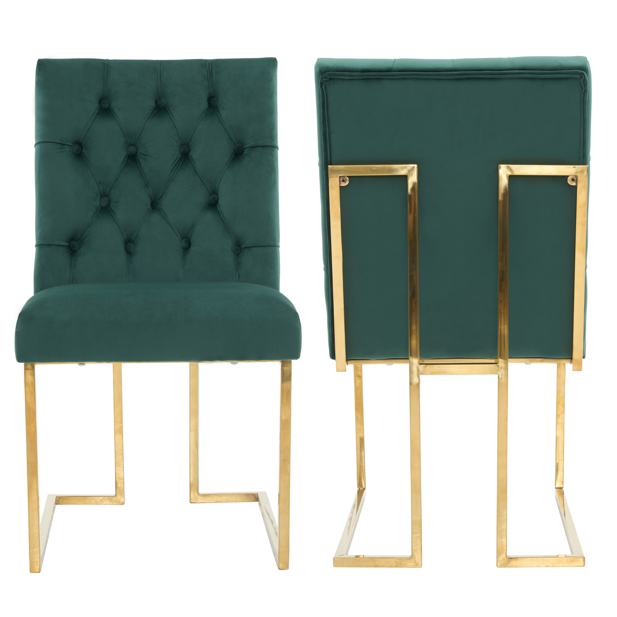 Siena Tufted Velvet Dining Chair – Gold Frame, Modern Luxury Accent