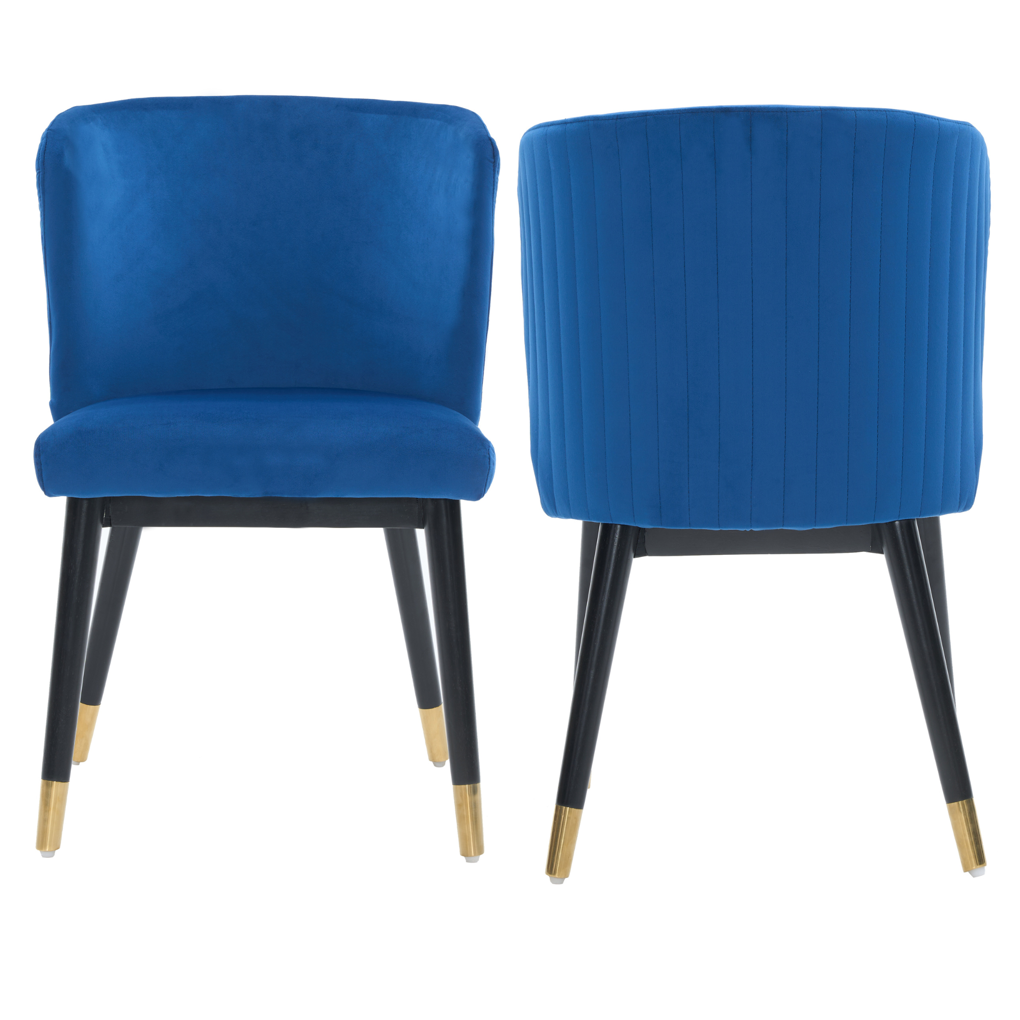 Sofina Modern Velvet Dining Chair with Tufted Back – Wooden Frame & Gold-Tipped Rubberwood Legs