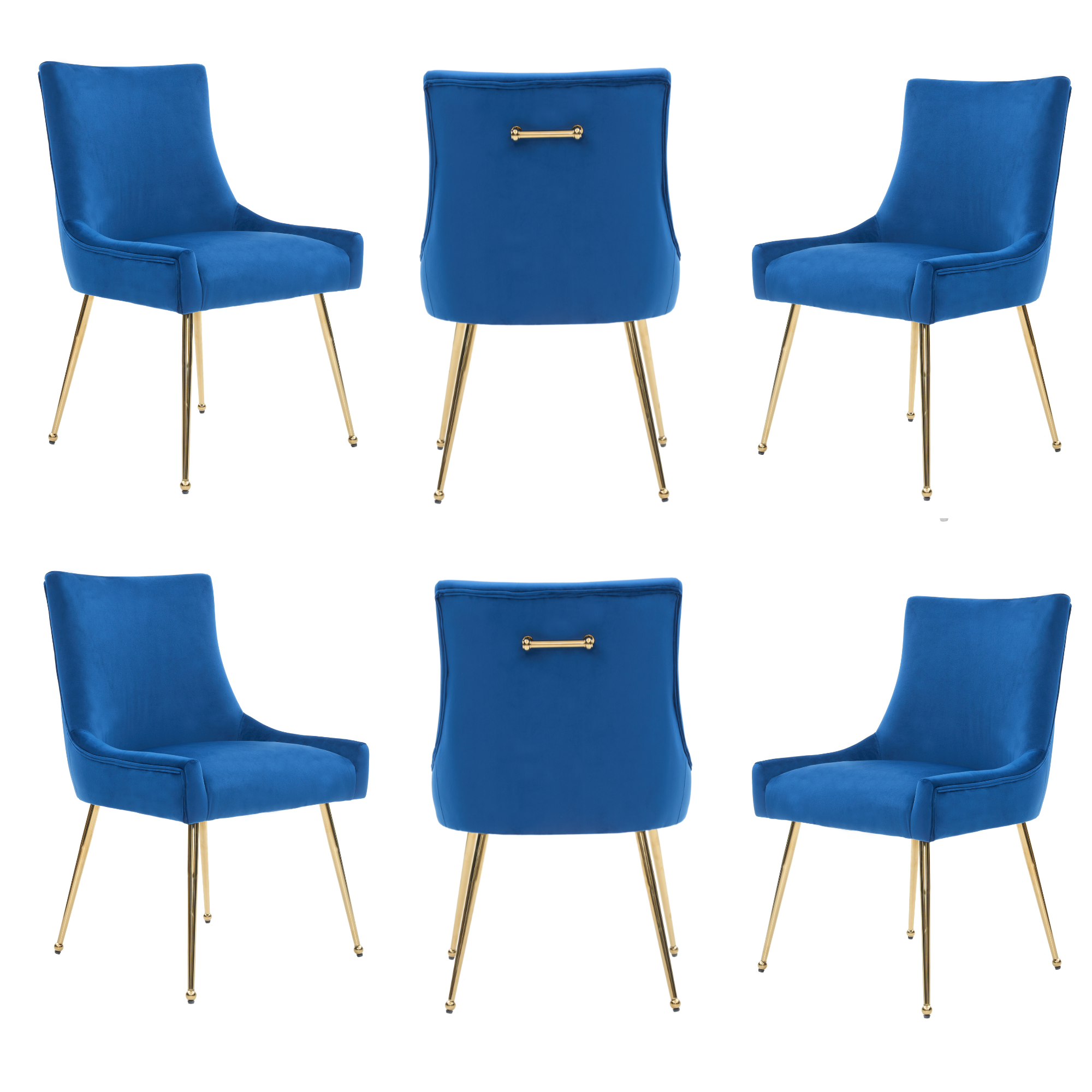 Viviana Velvet Dining Chair – Gold Legs, Ring Handle & Modern Accent