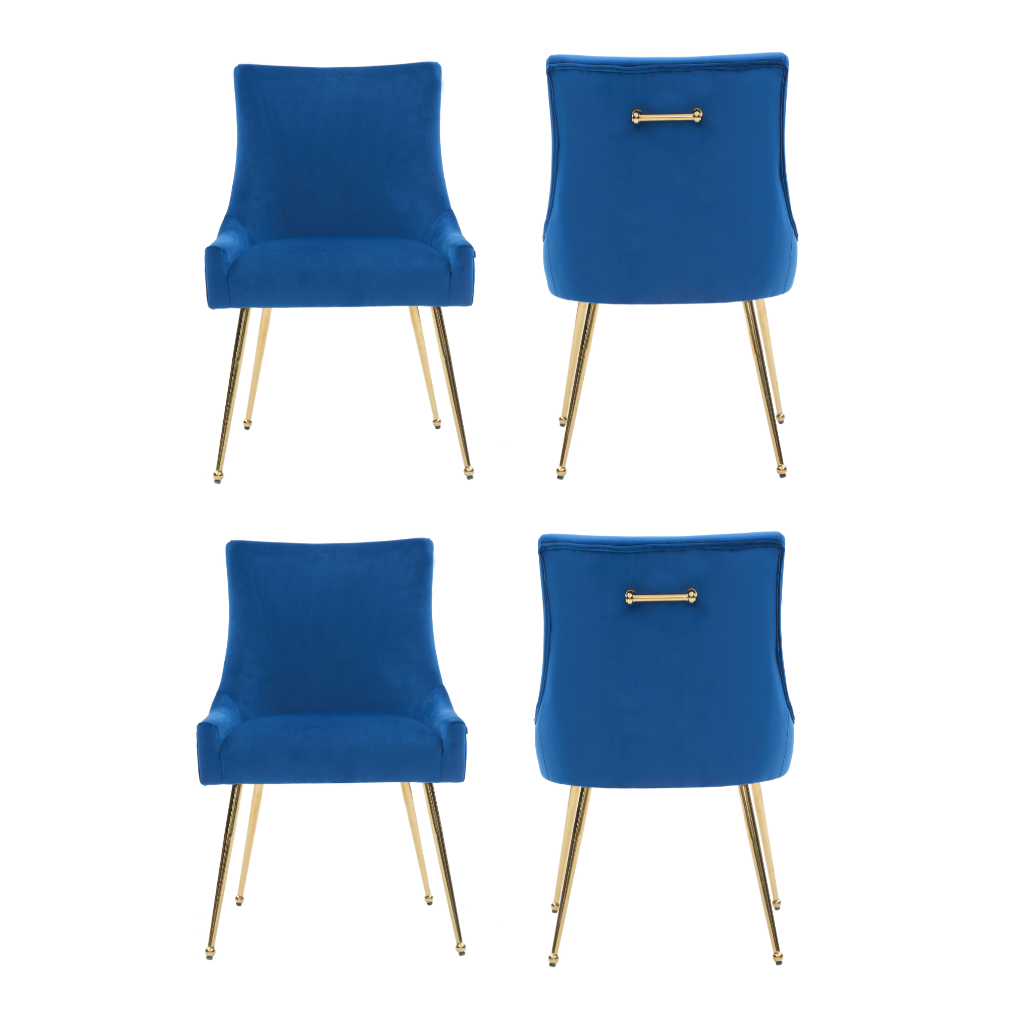 Viviana Velvet Dining Chair – Gold Legs, Ring Handle & Modern Accent