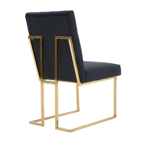 Siena Tufted Velvet Dining Chair – Gold Frame, Modern Luxury Accent