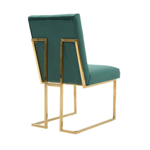 Siena Tufted Velvet Dining Chair – Gold Frame, Modern Luxury Accent