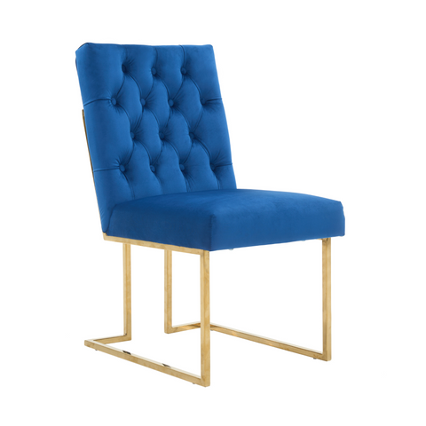 Siena Tufted Velvet Dining Chair – Gold Frame, Modern Luxury Accent
