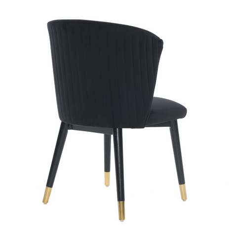 Sofina Modern Velvet Dining Chair with Tufted Back – Wooden Frame & Gold-Tipped Rubberwood Legs
