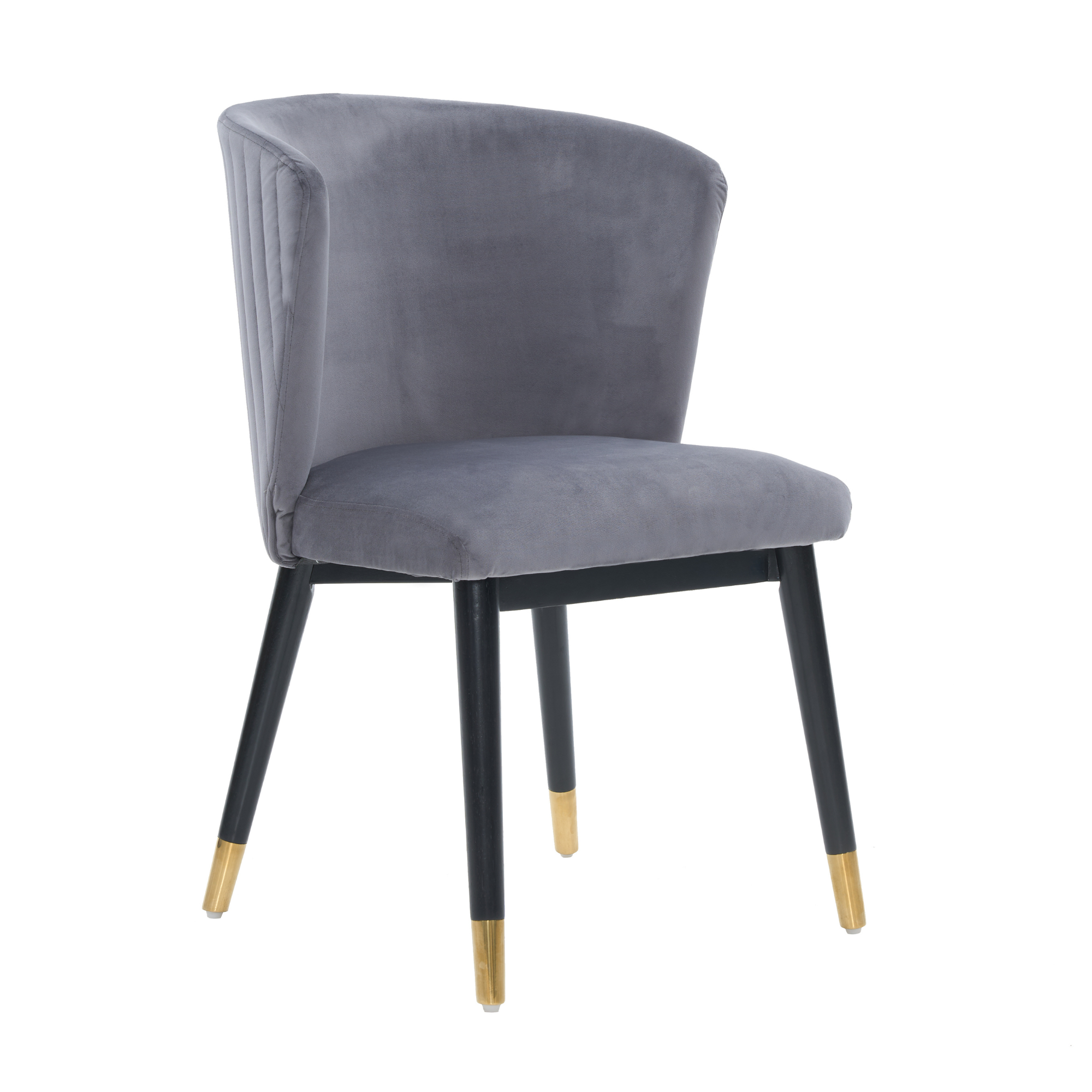 Sofina Modern Velvet Dining Chair with Tufted Back – Wooden Frame & Gold-Tipped Rubberwood Legs