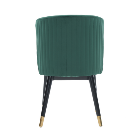 Sofina Modern Velvet Dining Chair with Tufted Back – Wooden Frame & Gold-Tipped Rubberwood Legs