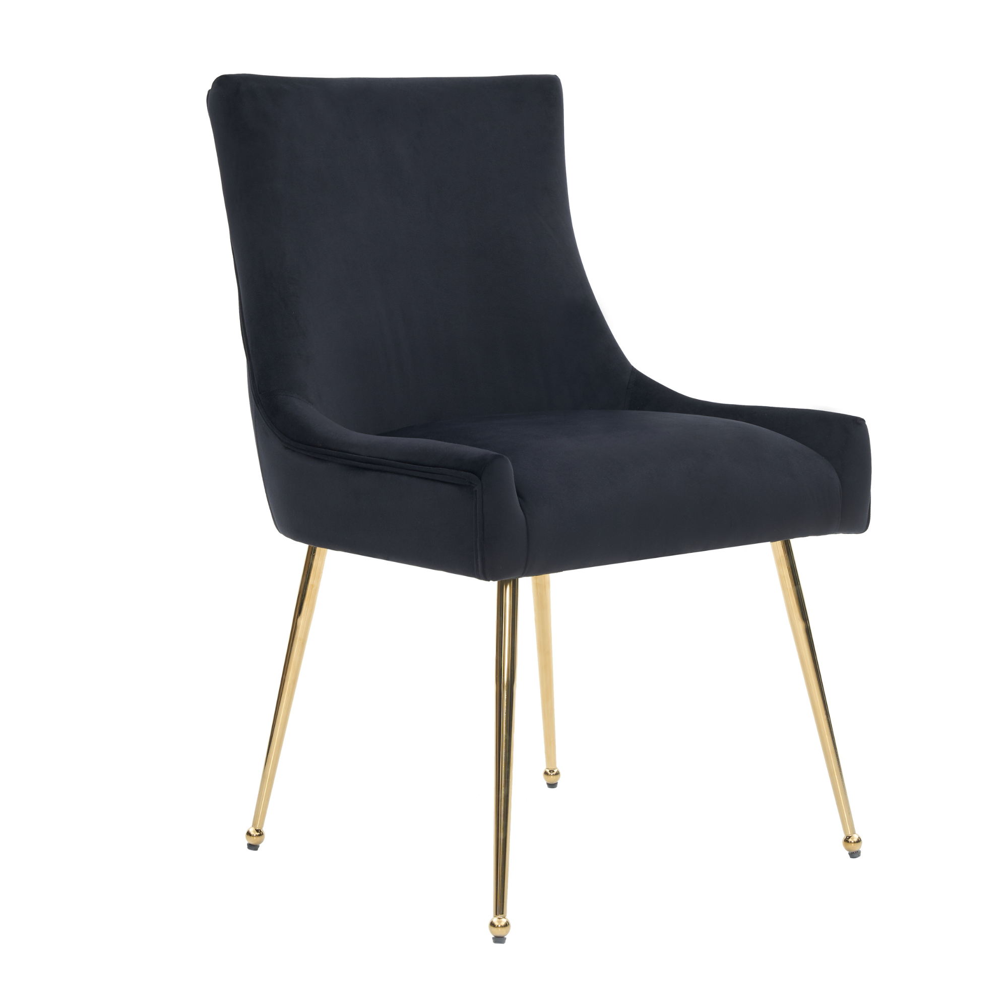 Viviana Velvet Dining Chair – Gold Legs, Ring Handle & Modern Accent