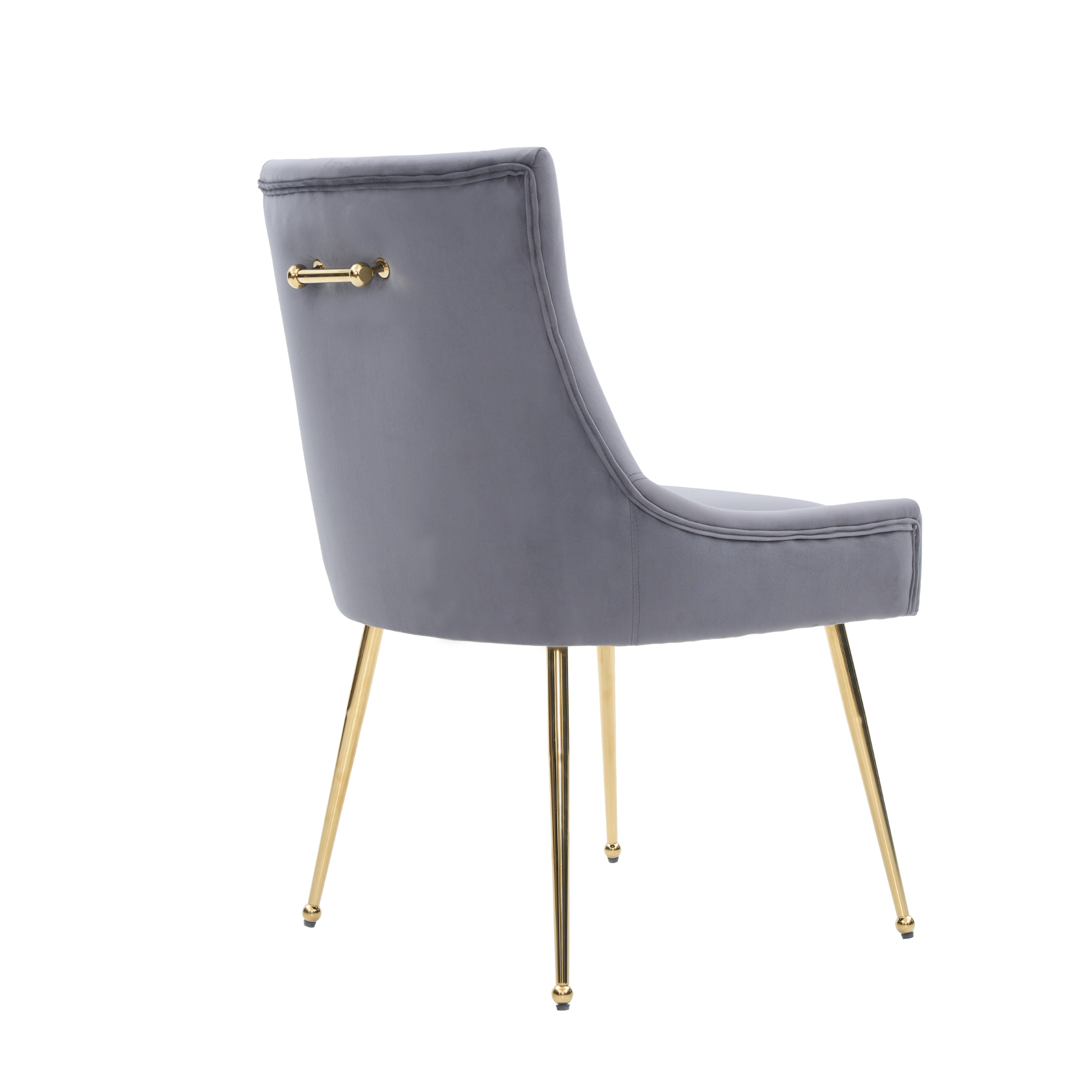 Viviana Velvet Dining Chair – Gold Legs, Ring Handle & Modern Accent