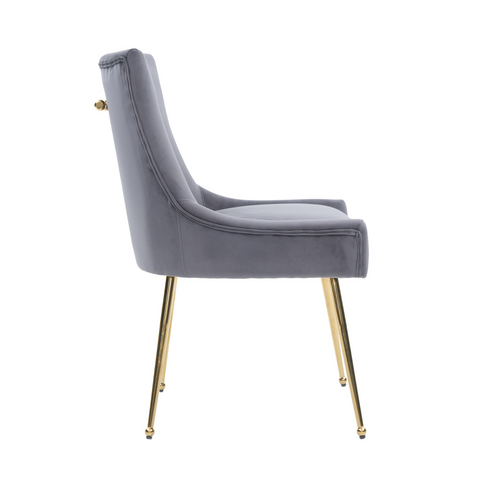 Viviana Velvet Dining Chair – Gold Legs, Ring Handle & Modern Accent