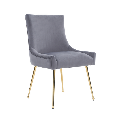 Viviana Velvet Dining Chair – Gold Legs, Ring Handle & Modern Accent