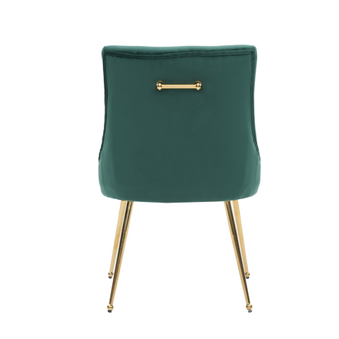 Viviana Velvet Dining Chair – Gold Legs, Ring Handle & Modern Accent