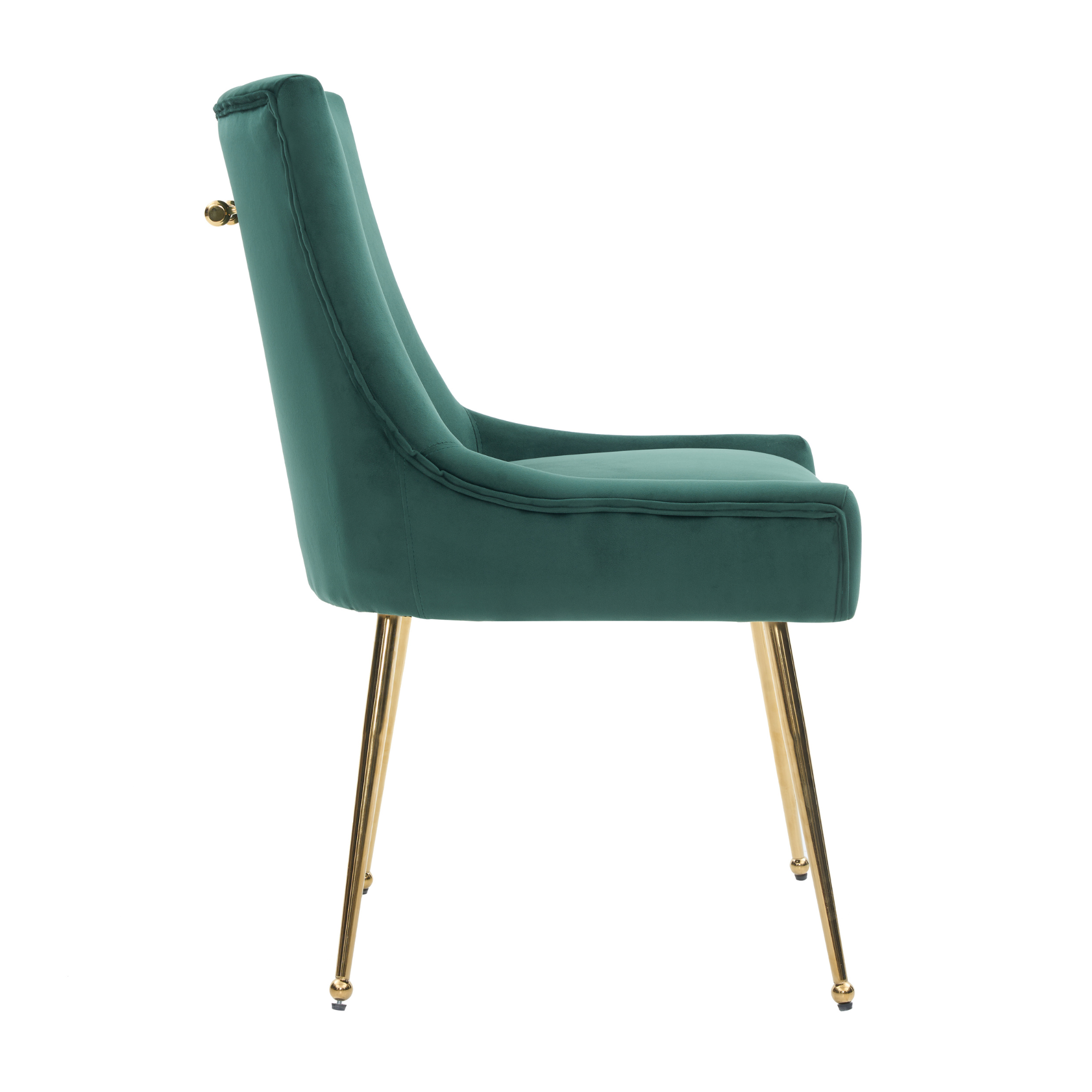 Viviana Velvet Dining Chair – Gold Legs, Ring Handle & Modern Accent