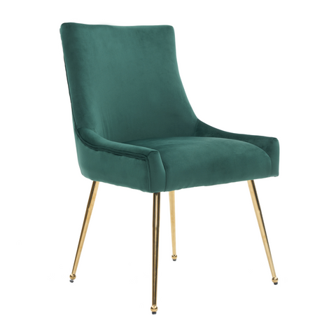 Viviana Velvet Dining Chair – Gold Legs, Ring Handle & Modern Accent