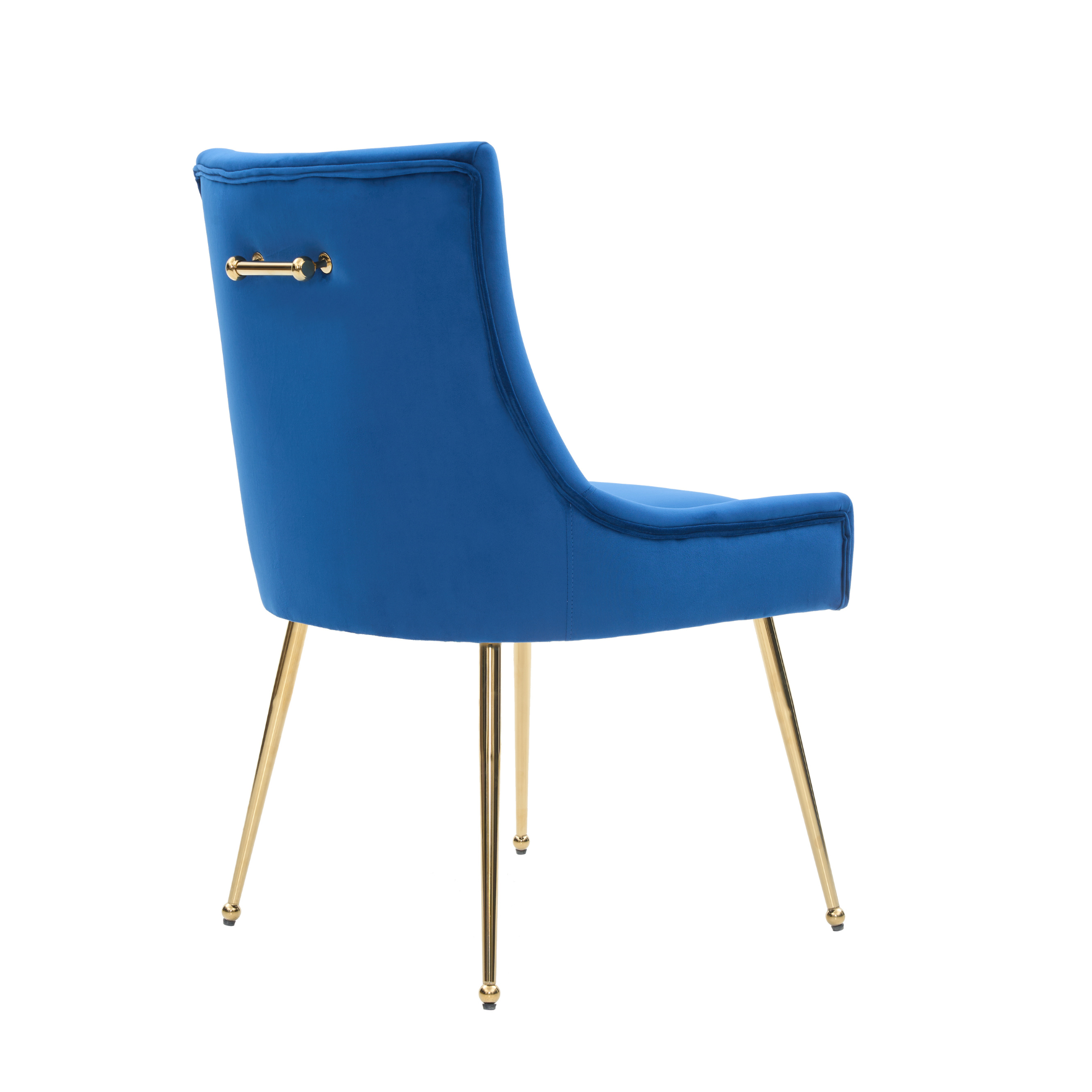 Viviana Velvet Dining Chair – Gold Legs, Ring Handle & Modern Accent