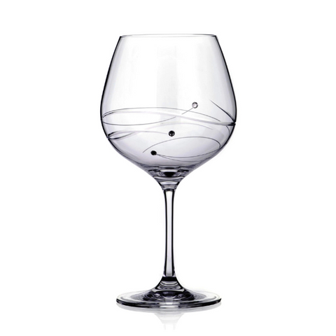 Diamante "Just For You" Gin Glass with Spiral Design Cutting - 610ml - In Gift Box