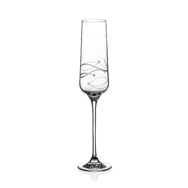 Diamante "Just For You" Champagne Flute with Spiral Cut - In Gift Box