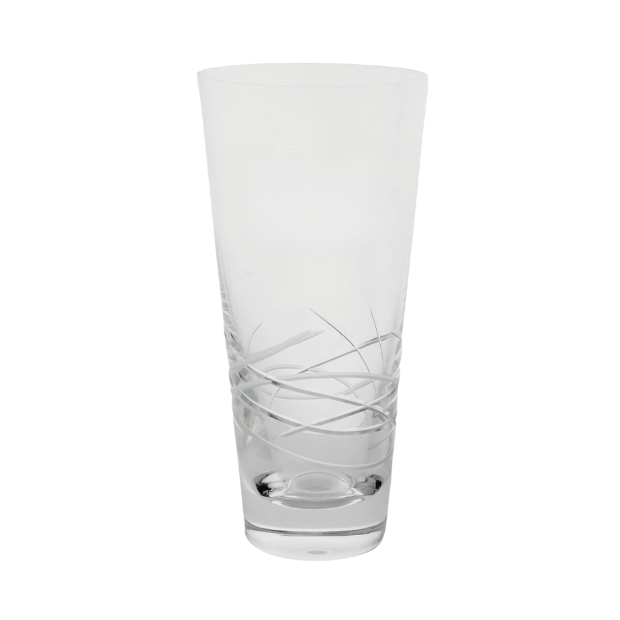 Tiesto Cut Conical Glass Vase - 20.5cm