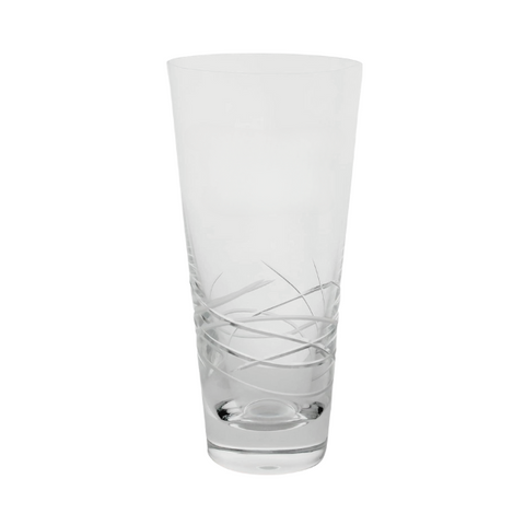 Tiesto Cut Conical Glass Vase - 20.5cm