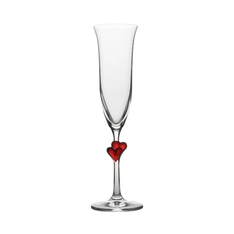 Stolzle Lausitz L'Amour Heart Champagne Flutes - Set of 2 - In Gift Box