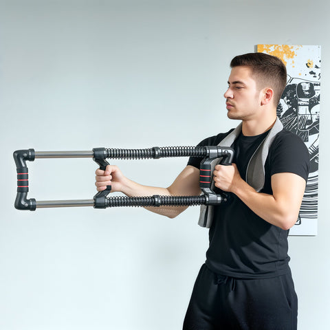 SPORTNOW Chest Expander, with 10-50kg Adjustable Resistance, for Home Gym, Office, Travel Workout