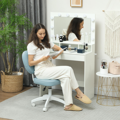 Vinsetto Vanity Task Chair with Adjustable Height, Armless