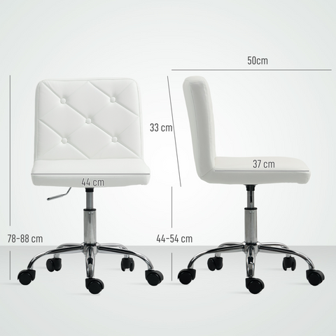 HOMCOM Modern Vanity Computer Desk Chair with Rolling Wheels