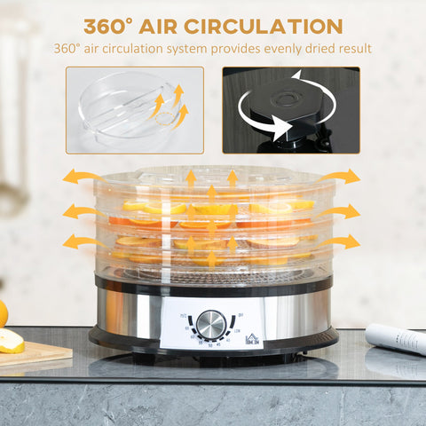 HOMCOM 40-70\'e2\'84\'83 Five-Tray Food Dehydrator