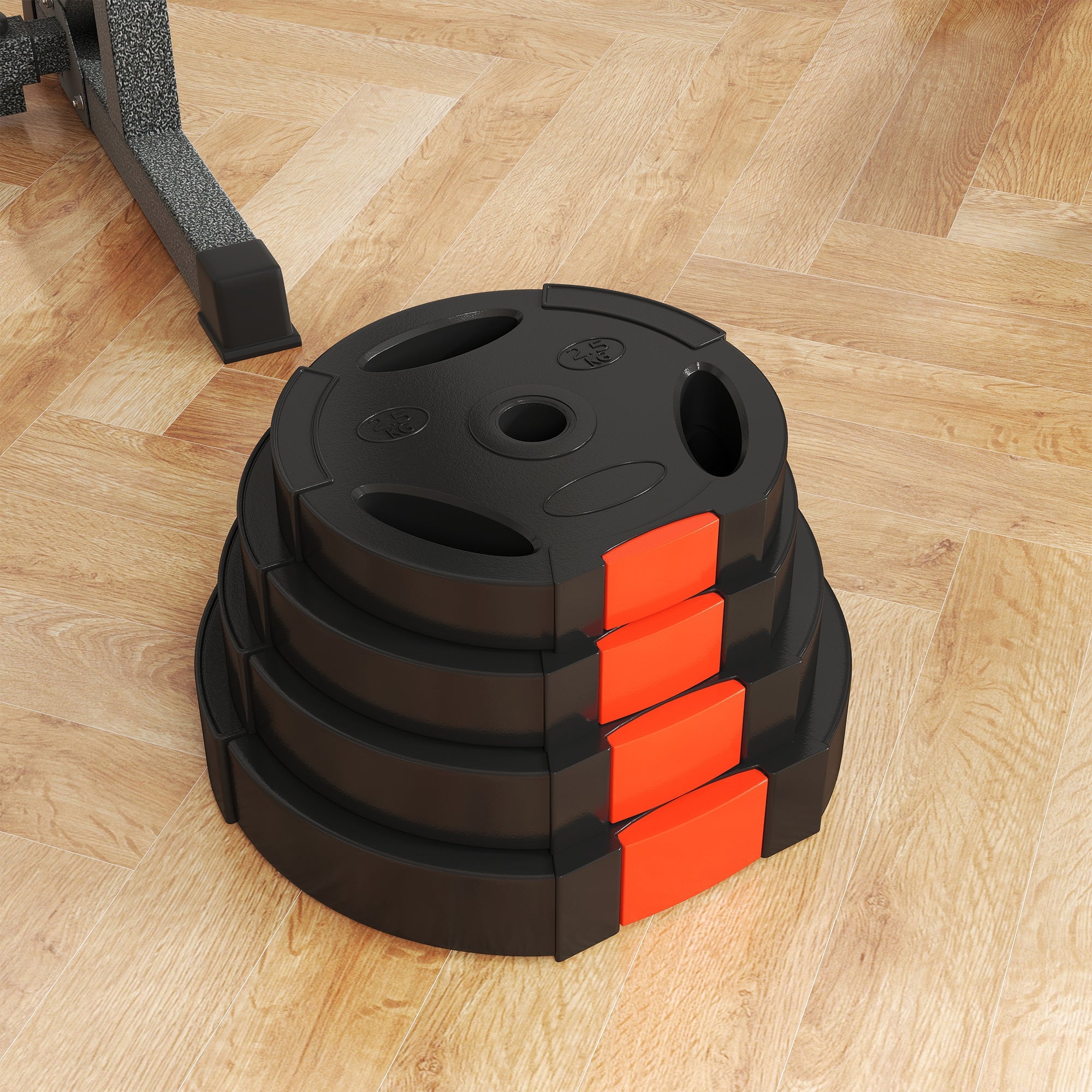 SPORTNOW Olympic Weight Plates Set, with Two 10kg and Two 5kg weights, Black