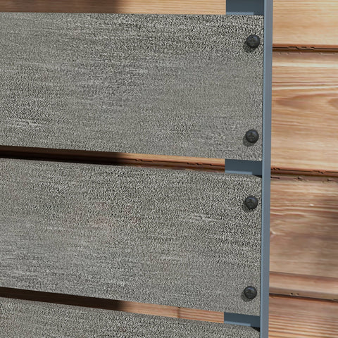 Outsunny 34 x 69.5cm Garden Planter Box, with Back Trellis, Grey