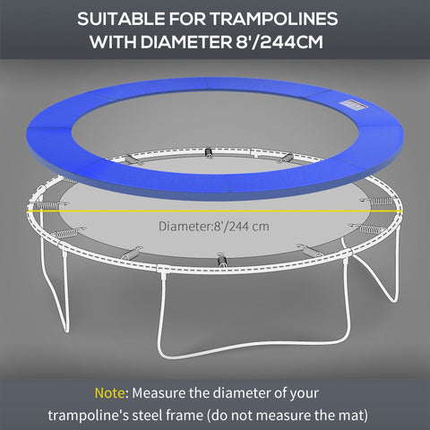 HOMCOM \'ce\'a6244cm Trampoline Pad Pads Replacement Trampoline Accessories Safety Surround Pads Padding - 8ft Blue
