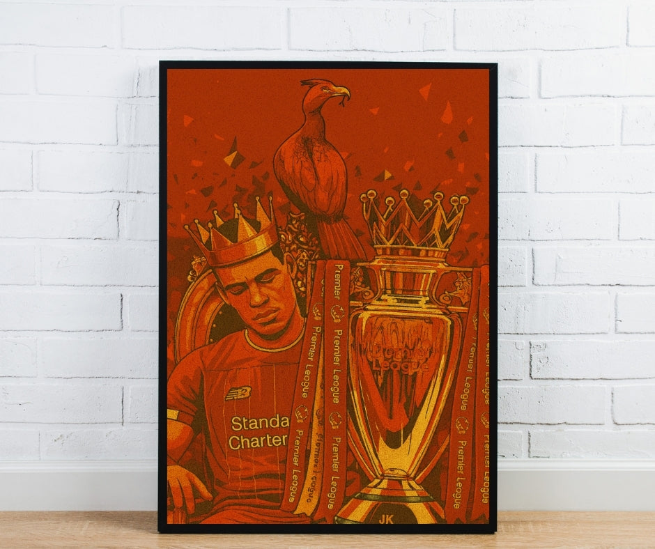 Virgil Van Dijk Premier League Champion Poster - Liverpool FC Inspired Print